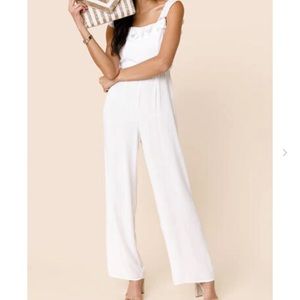 Francesca’s white jumpsuit in white